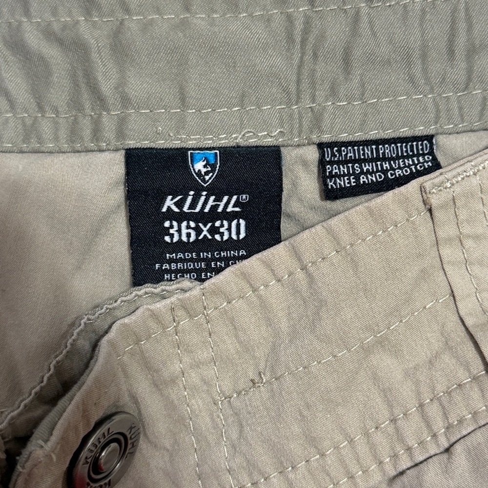 Kuhl Mens Kontra Air Pant Gary light khaki lightweight hiking nylon 36X30 - Picture 10 of 13